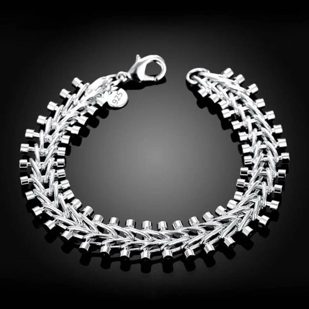 Sterling Silver Spike Link Bracelet - Silver - Picture 4 of 4